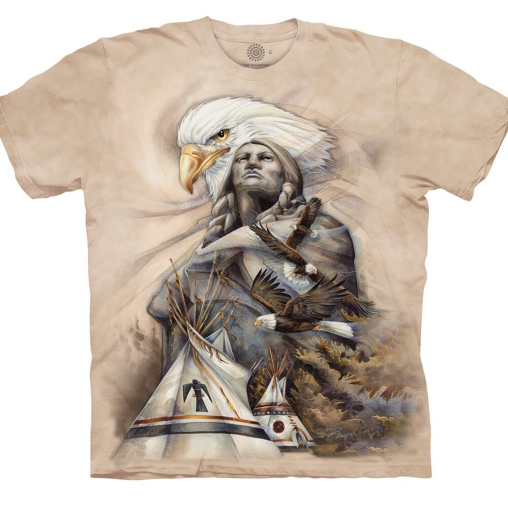 Native American Indian Eternal Spirit Eagle Spirited Chief Mountain Shirt S-3X